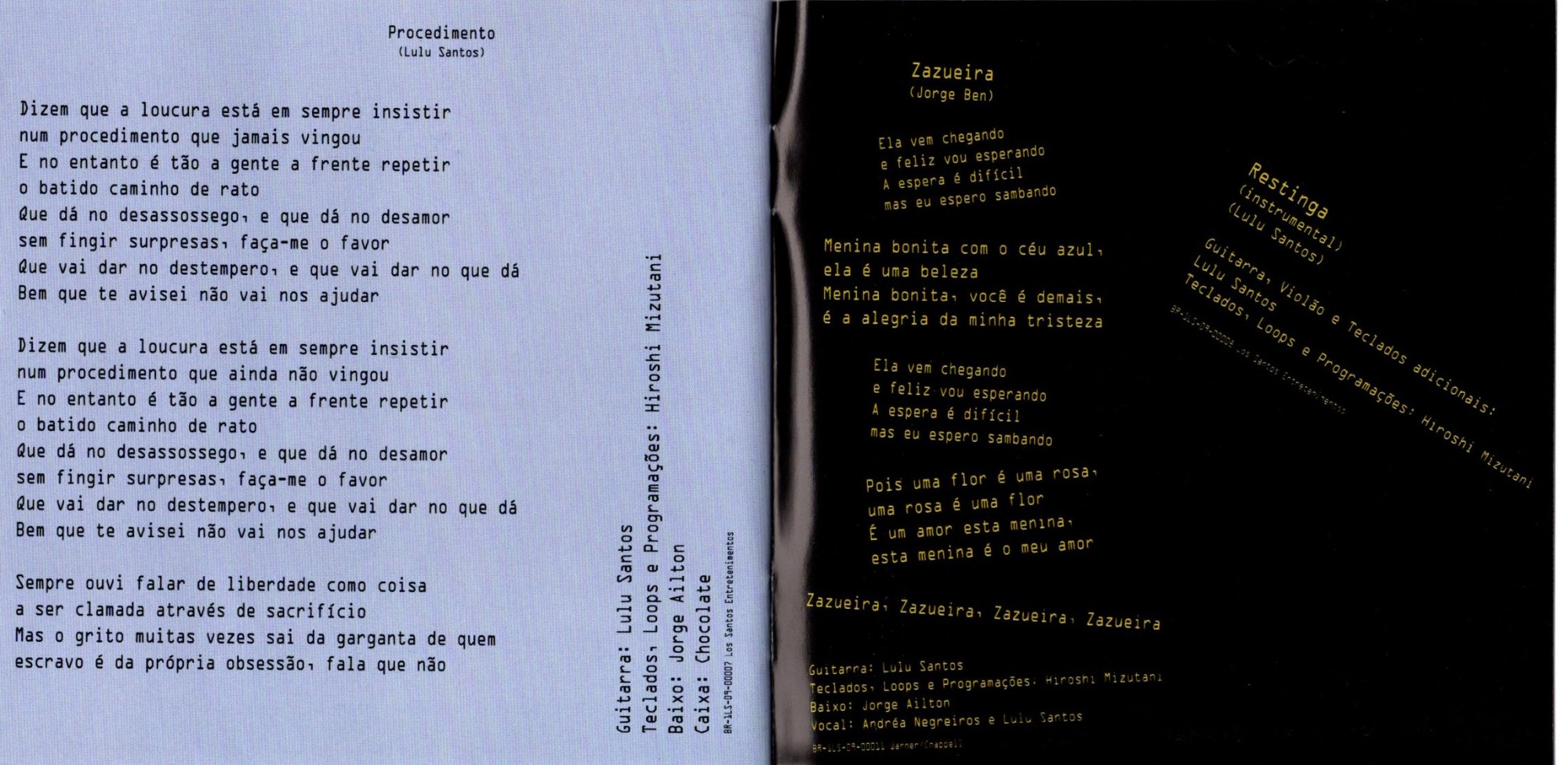 Lulu Santos - Singular encarte