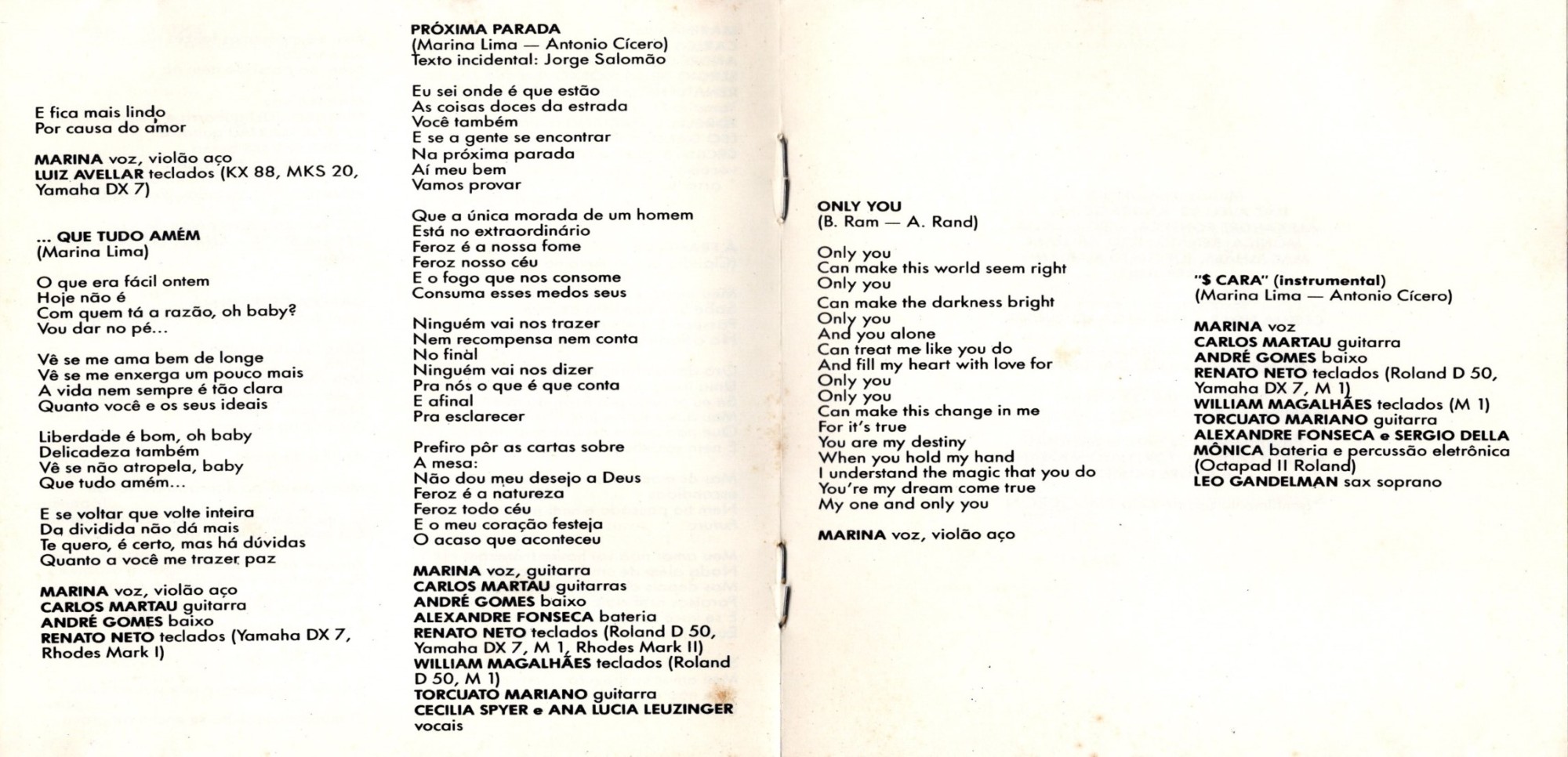 Marina Lima - Próxima Parada encarte