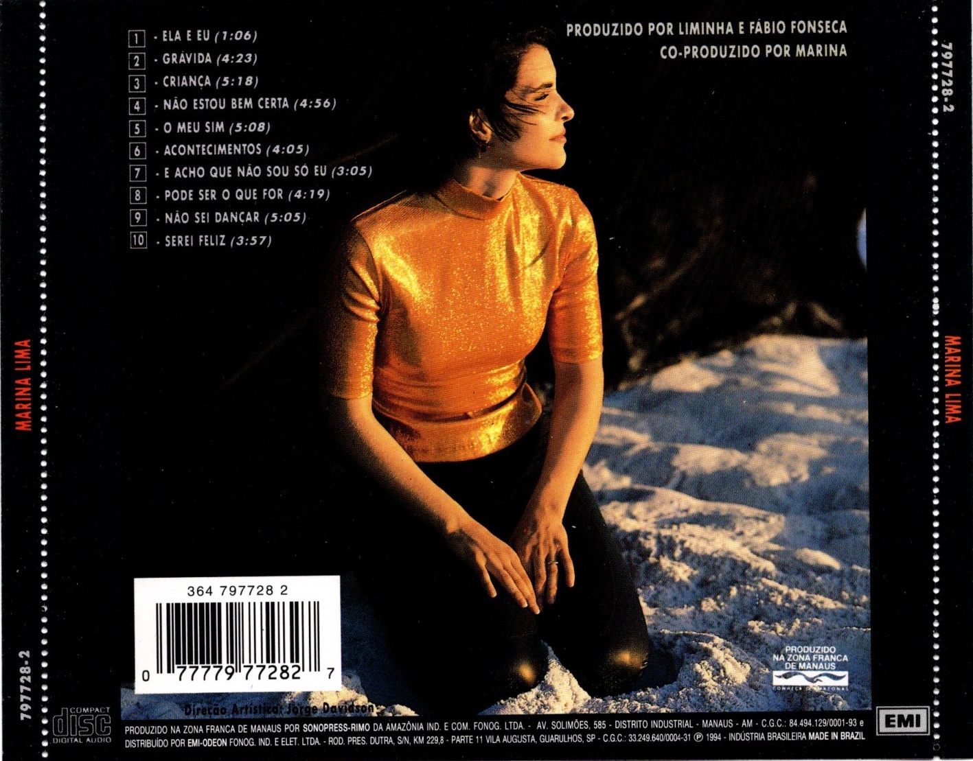 Marina Lima - Marina Lima (1991) encarte