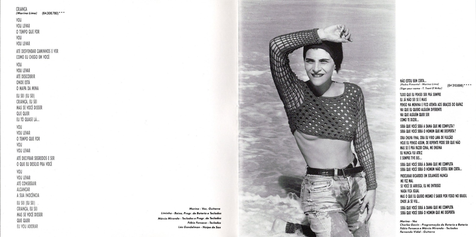 Marina Lima - Marina Lima (1991) encarte