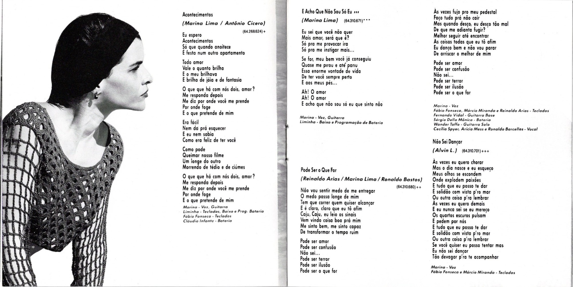 Marina Lima - Marina Lima (1991) encarte