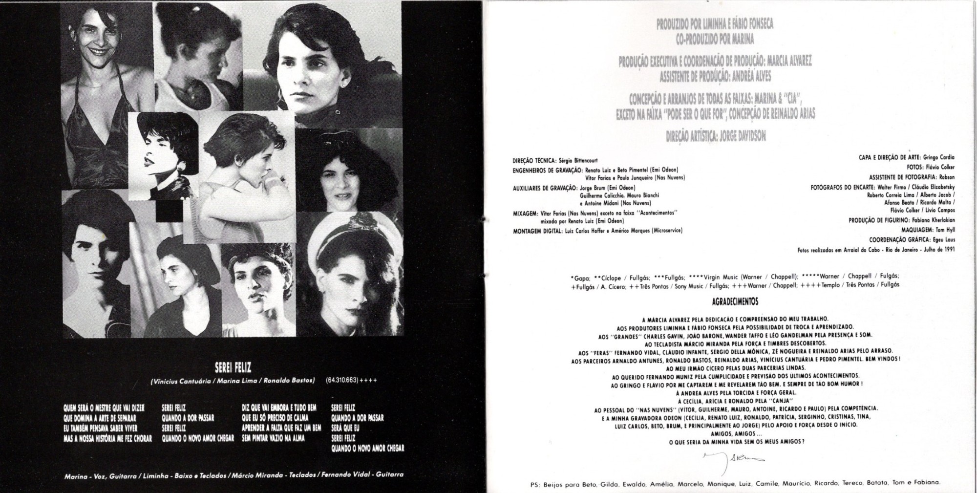 Marina Lima - Marina Lima (1991) encarte