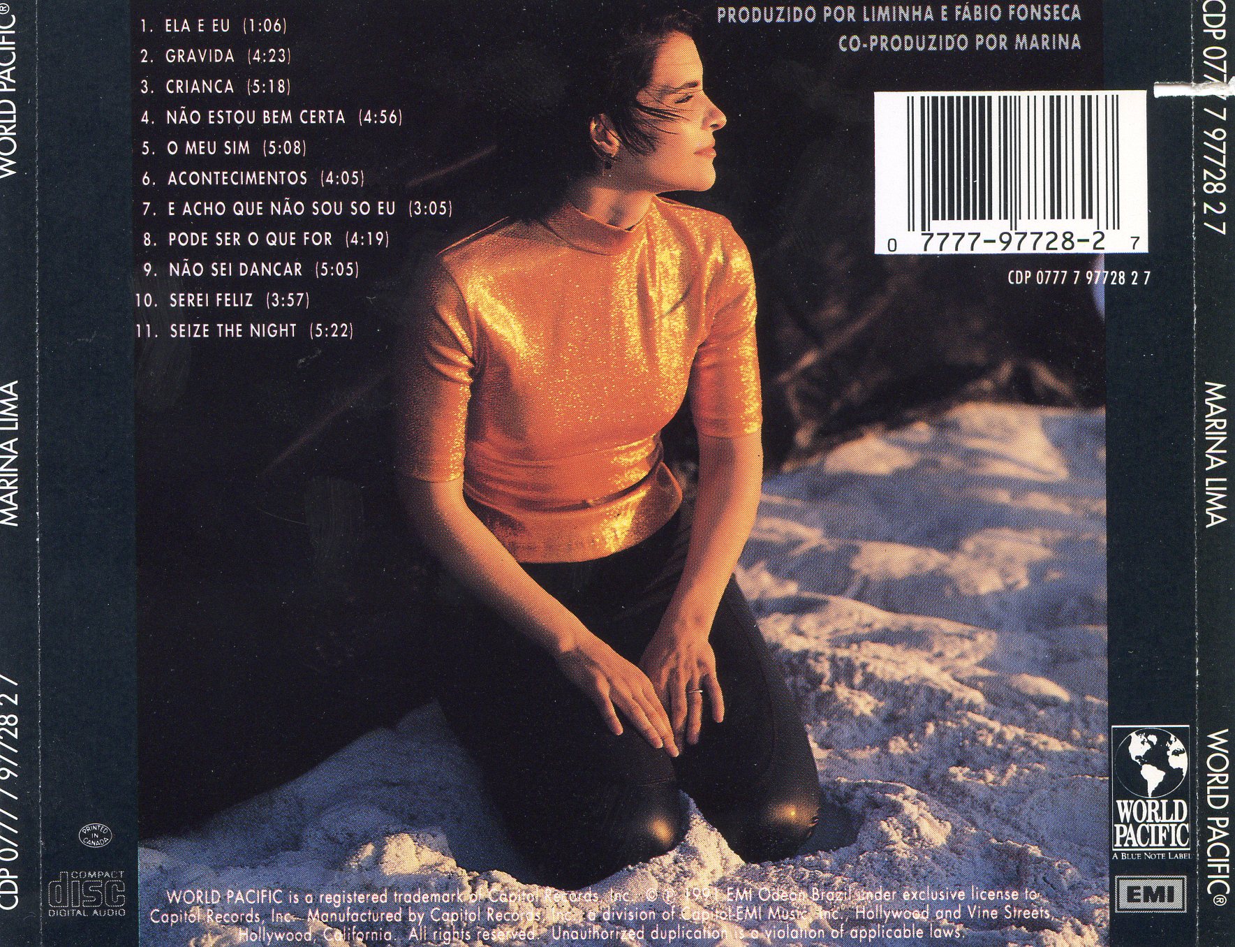 Marina Lima - Marina Lima (1991) encarte