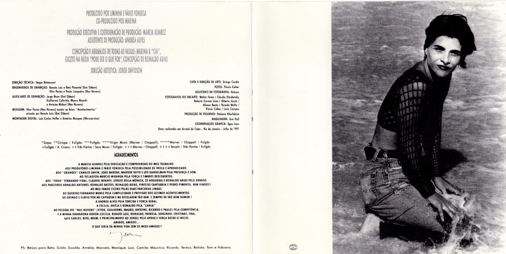 Marina Lima - Marina Lima (1991) encarte