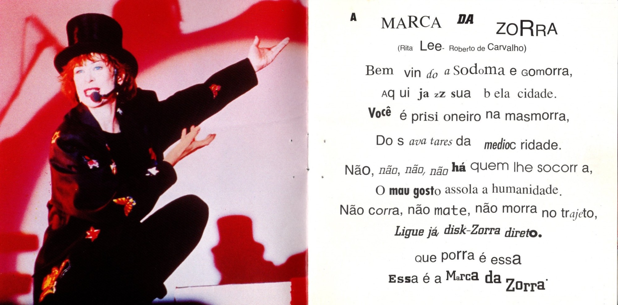 Rita Lee - A Marca Da Zorra (Ao Vivo) encarte