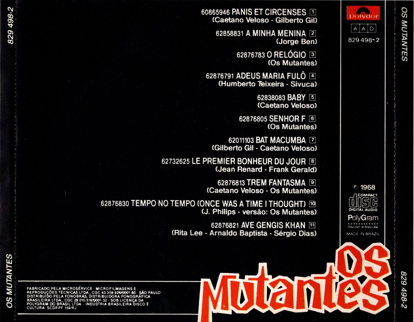 Os Mutantes - Os Mutantes encarte