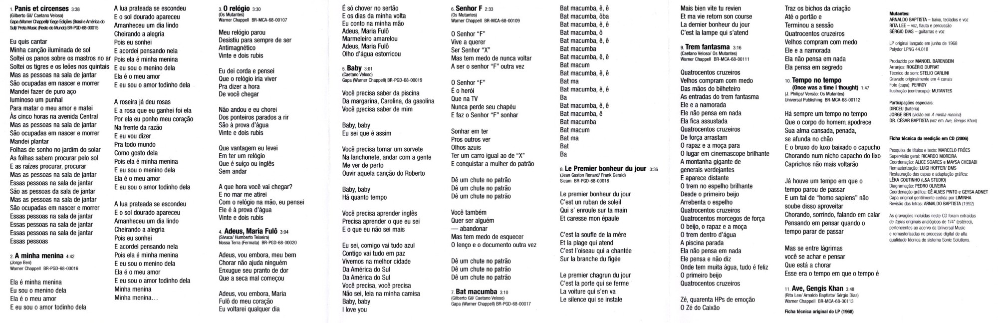 Os Mutantes - Os Mutantes encarte