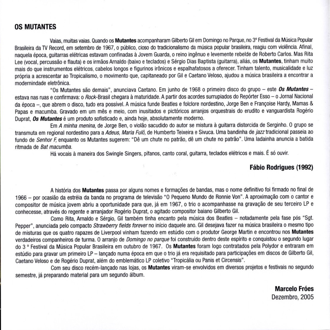 Os Mutantes - Os Mutantes encarte