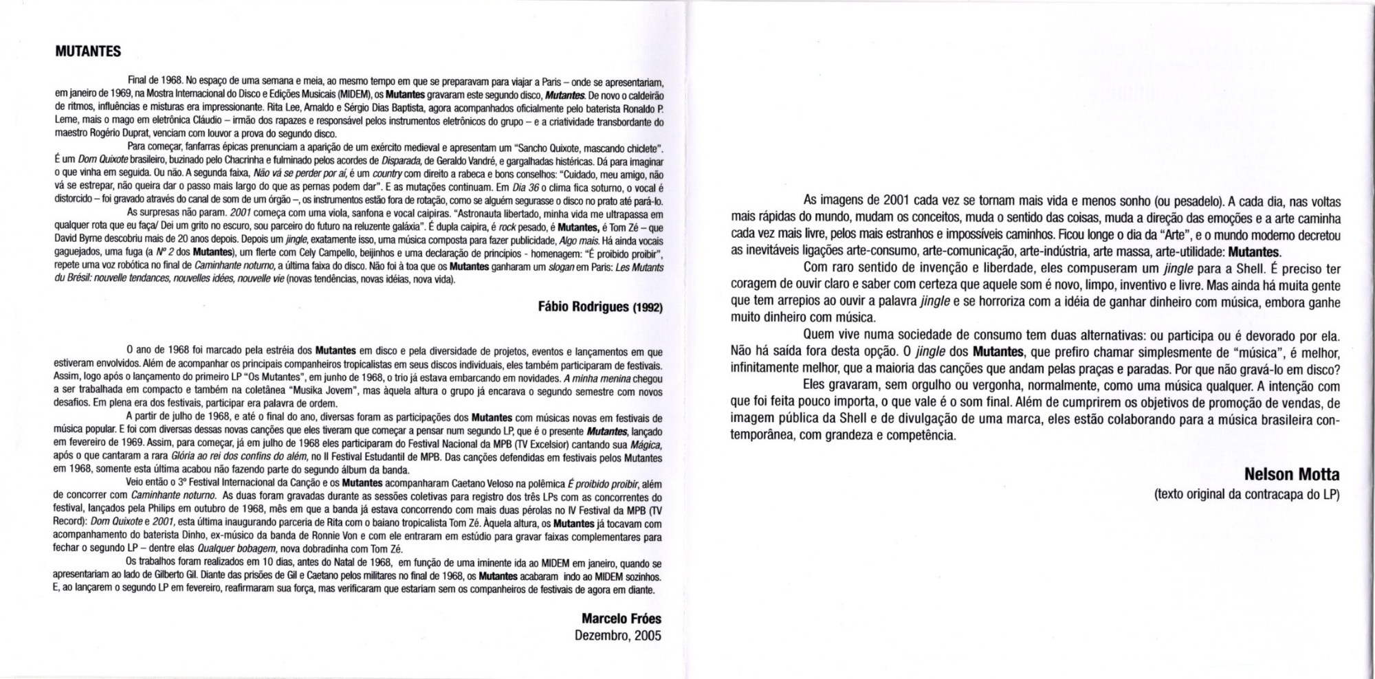 Os Mutantes - Mutantes encarte