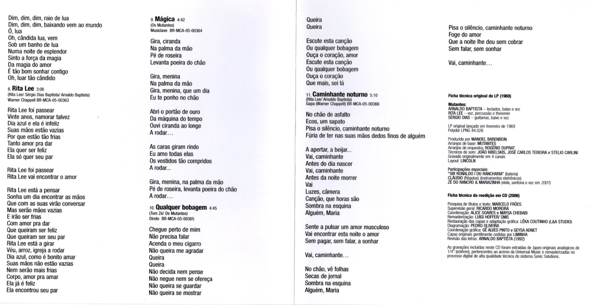 Os Mutantes - Mutantes encarte