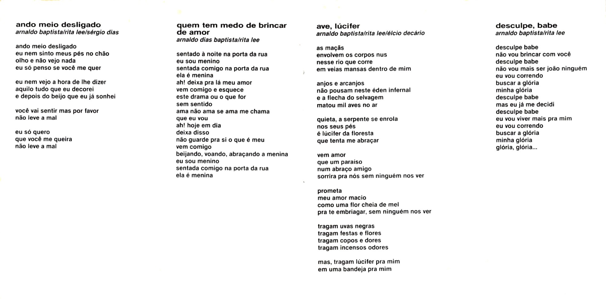 Os Mutantes - A Divina Comédia Ou Ando Meio Desligado encarte