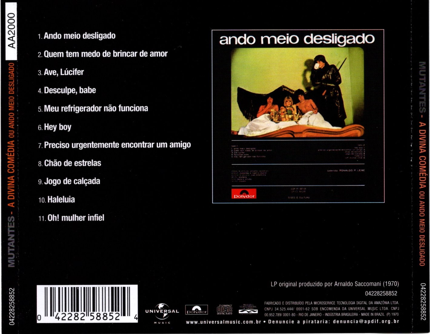 Os Mutantes - A Divina Comédia Ou Ando Meio Desligado encarte