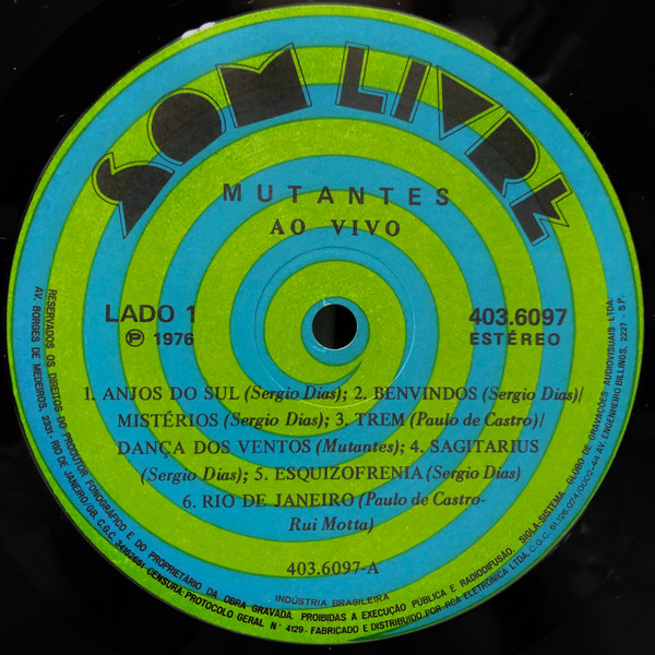 Os Mutantes - Ao Vivo encarte