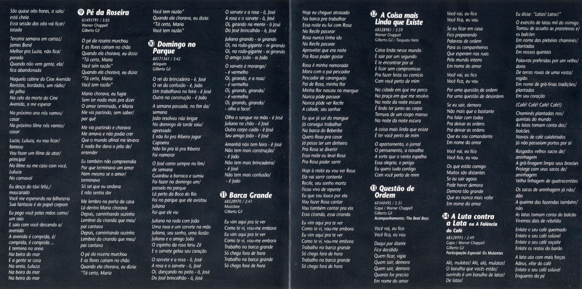 Gilberto Gil - Gilberto Gil (1968) encarte