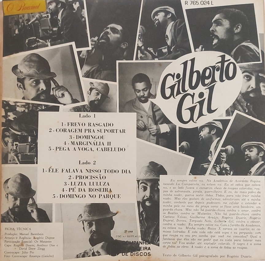 Gilberto Gil - Gilberto Gil (1968) encarte