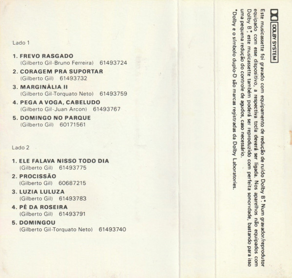 Gilberto Gil - Gilberto Gil (1968) encarte