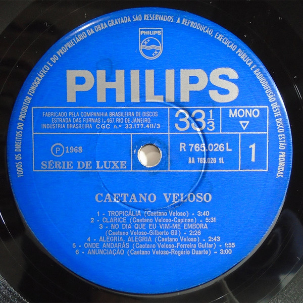 Caetano Veloso - Caetano Veloso (1968) encarte