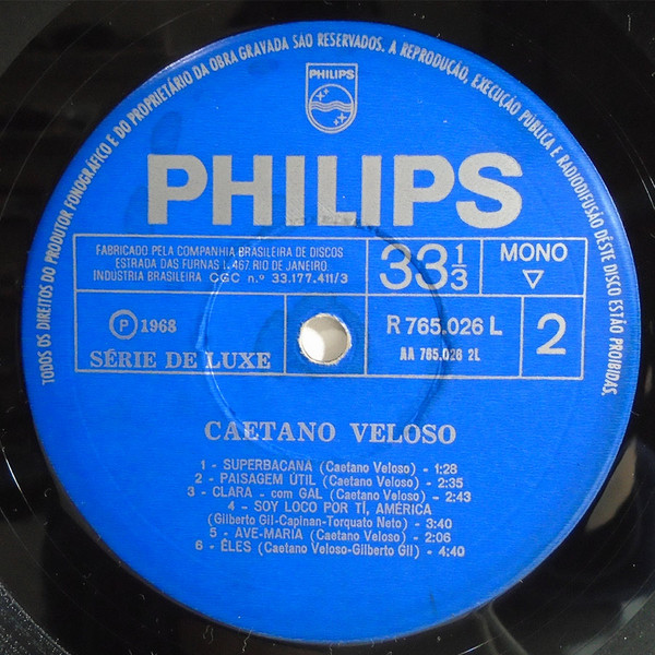 Caetano Veloso - Caetano Veloso (1968) encarte