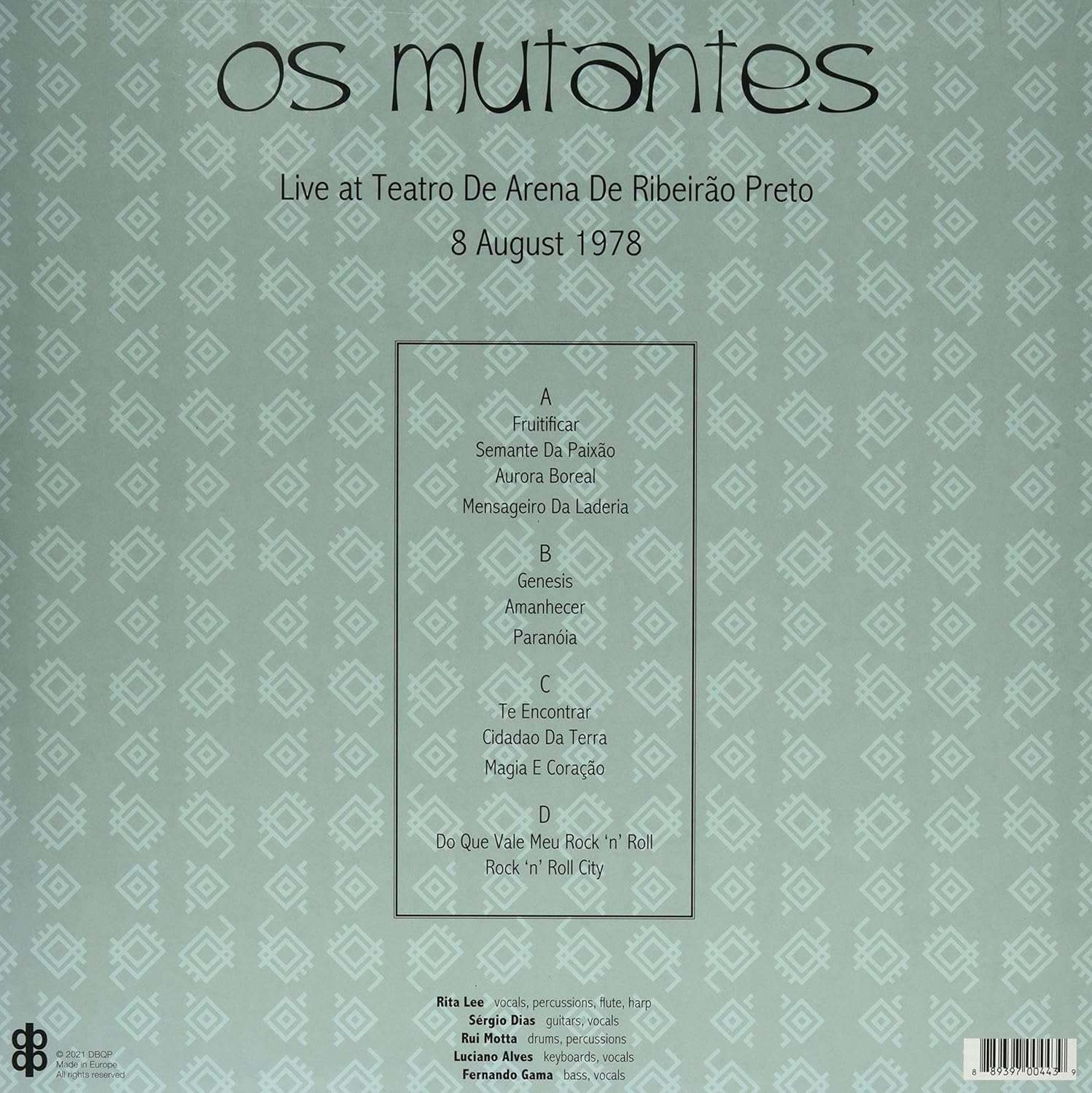 Os Mutantes - Live At Teatro De Arena De Ribeirao Preto 8 August 1978 encarte
