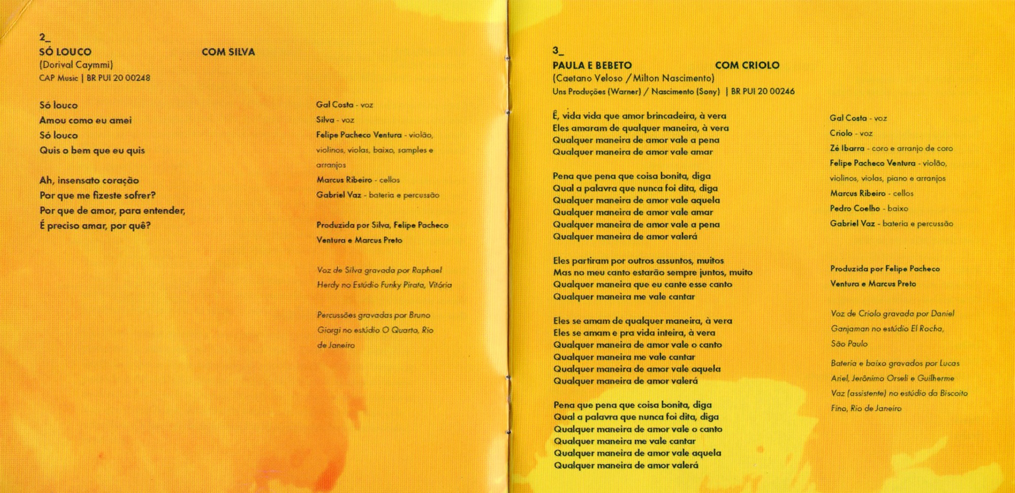 Gal Costa - Nenhuma Dor encarte