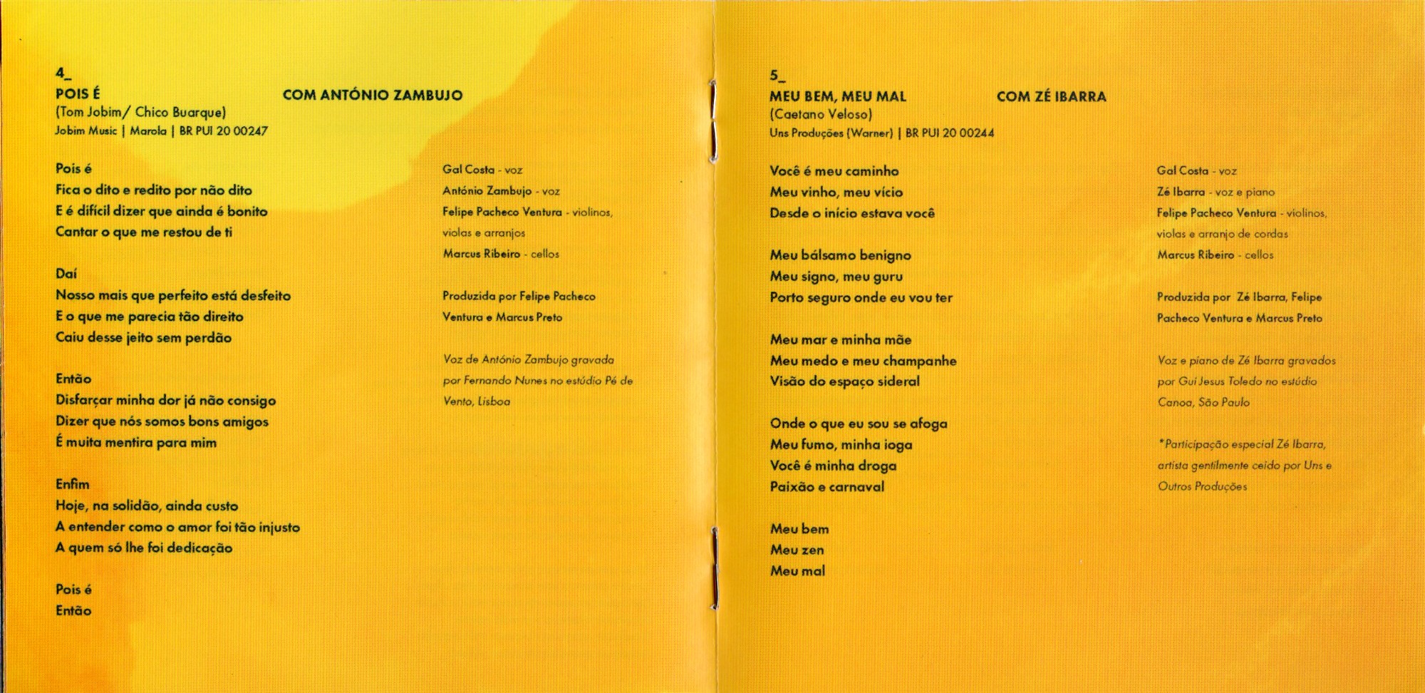Gal Costa - Nenhuma Dor encarte