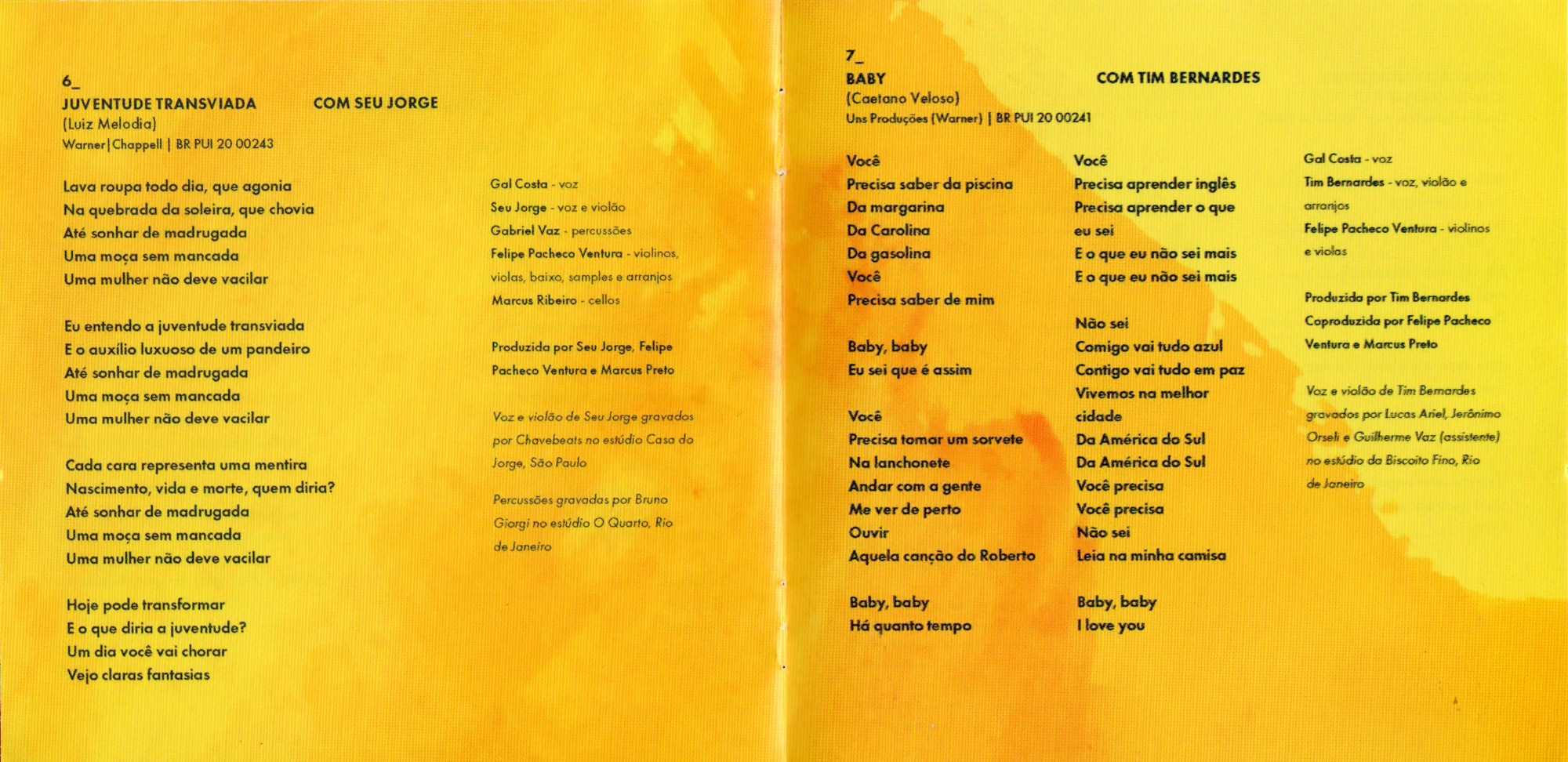 Gal Costa - Nenhuma Dor encarte